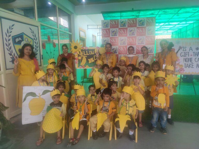 Sky the school students in yellow dress
