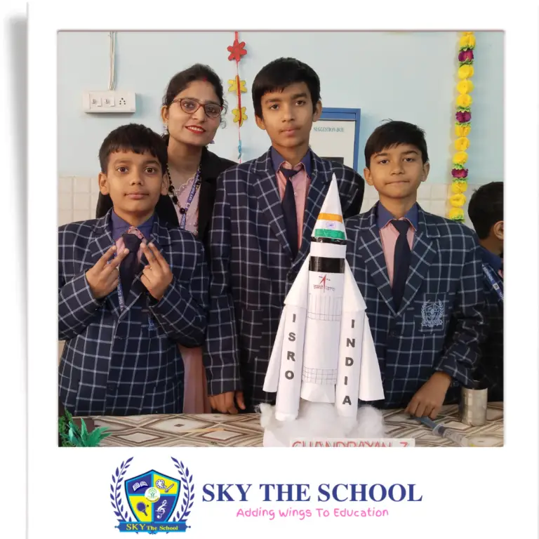 Sky the school students in science exhibition