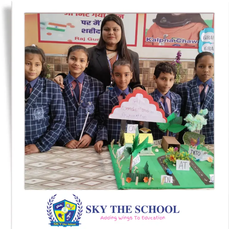 Sky the school students in science exhibition