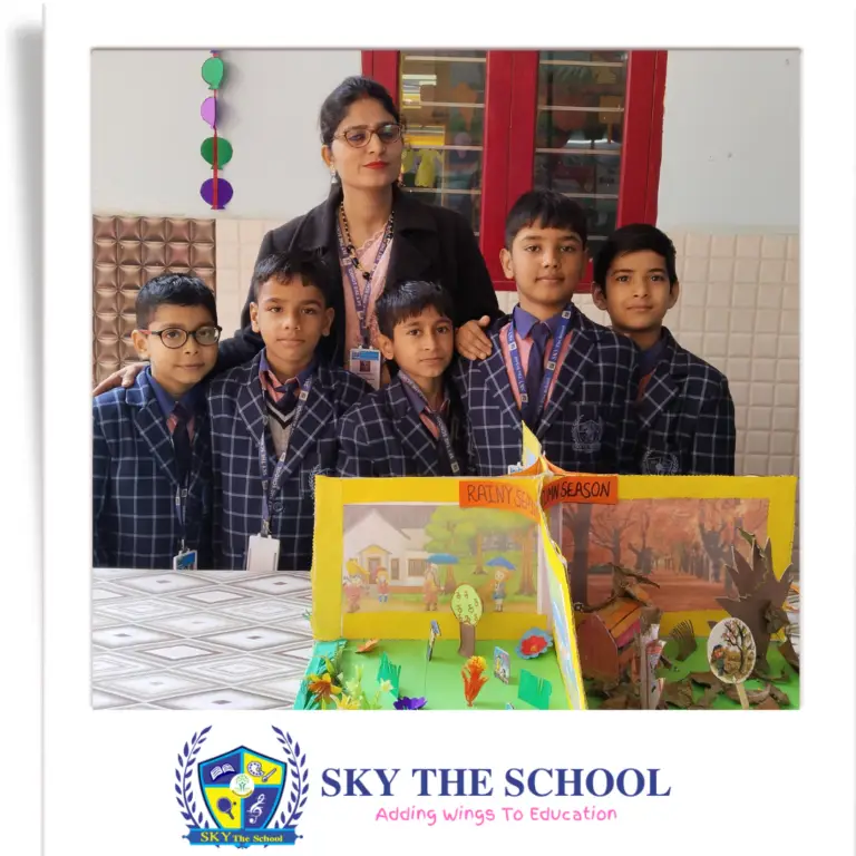 Sky the school students in science exhibition