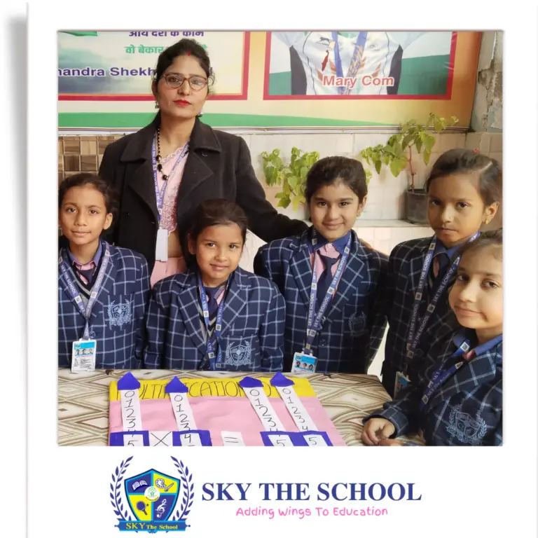 Sky the school students in science exhibition
