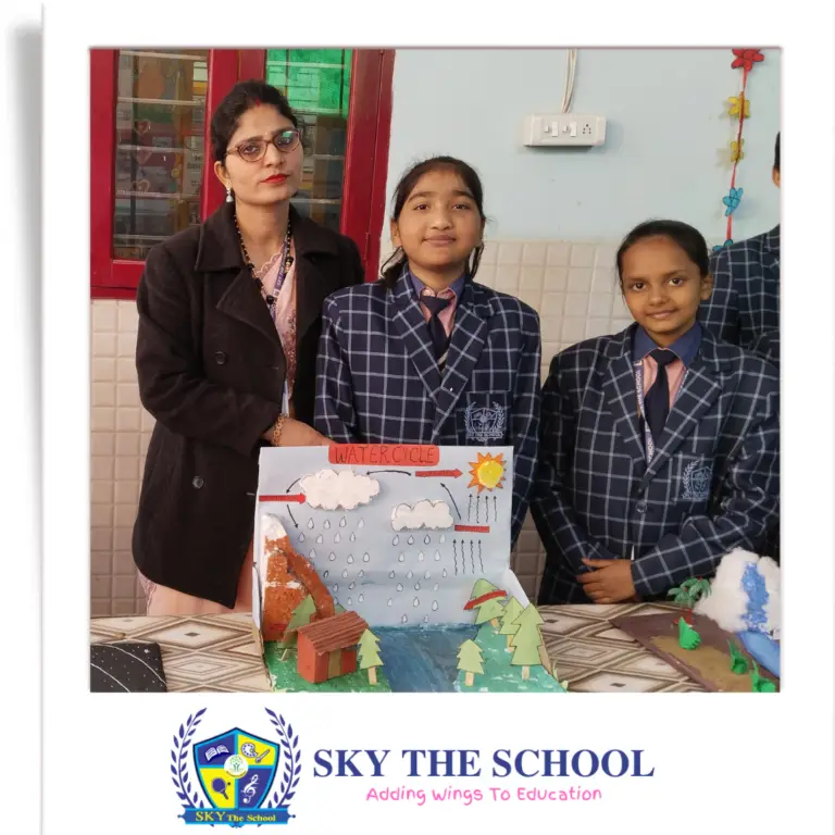 Sky the school students in science exhibition